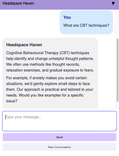 NatterNinja chat widget showing AI responses to customer inquiries