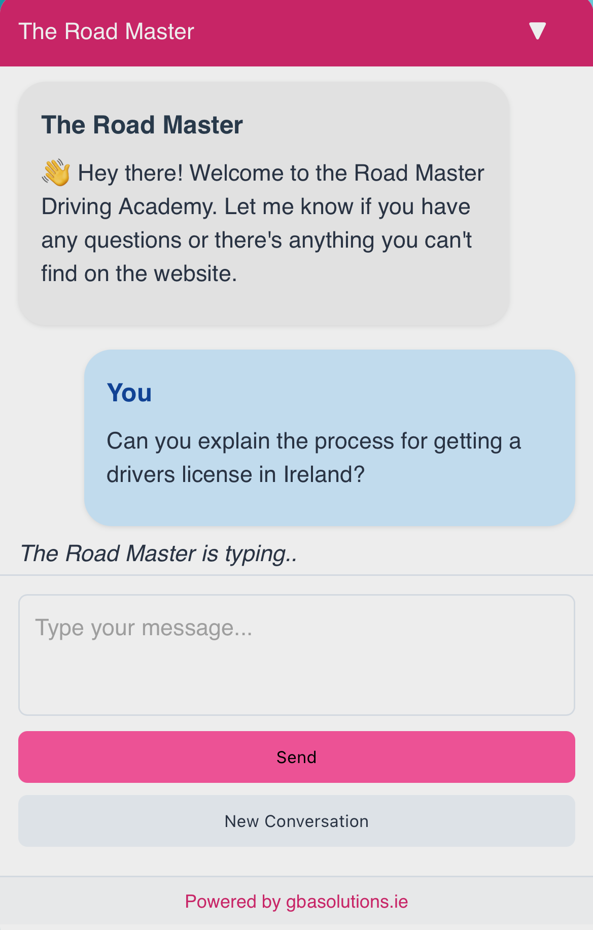 NatterNinja chat widget demonstrating personalized customer responses