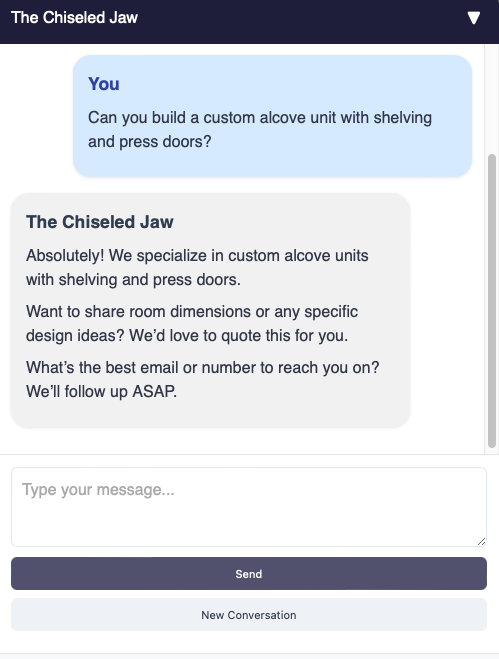 NatterNinja AI assistant answering driving lesson inquiries for potential students